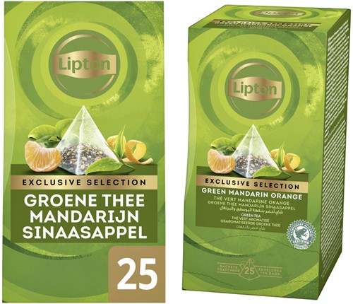 Thee Lipton Exclusive groene thee mandarijn pk/25-3