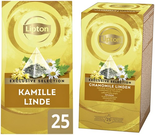 Thee Lipton Exclusive Kamille Linde 25 piramidezakjes-3