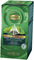 Thee Lipton Exclusive groene thee munt pk/25-2