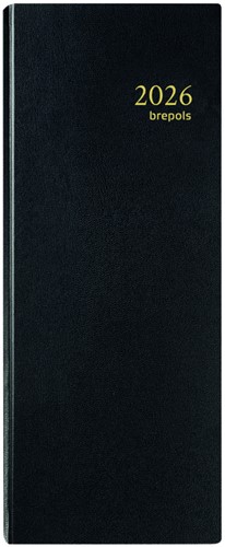 Agenda 2025 Saturnus lang 1 dag / 2 pagina's 12,8x33cm zwart