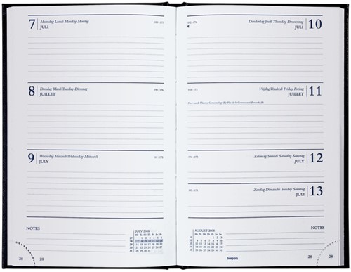 Agenda 2025 Saturnus kort 7 dagen / 2 pagina's 13,3x20,8cm zwart-2