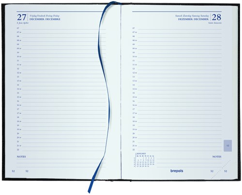 Agenda 2027 Brepols Saturnus Luxe 1dag/1pagina zwart-2