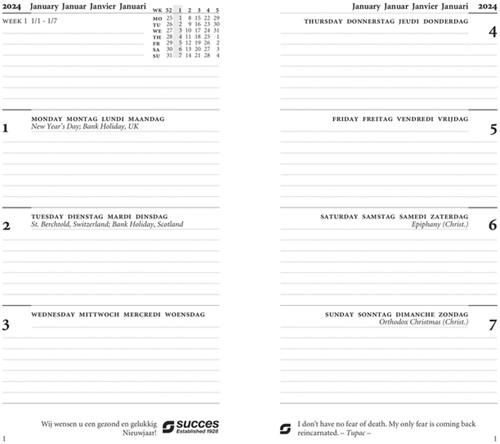 Agenda Succes Standaard leer bruin + vulling 7 dagen / 2 pagina's met sluitlip-2