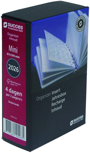 Agendavulling 2026 Succes Mini 4dagen/2pagina's