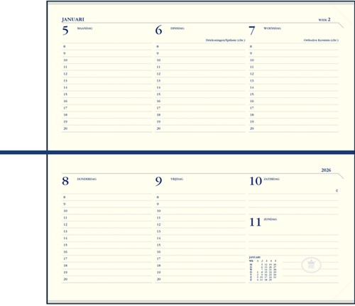 Agenda 2027 Ryam Memoplan 7 Nappa 7dagen/2pagina's landscape assorti-3