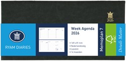 Agenda 2026 Ryam Memoplan 7 Mundior 7dagen/2pagina's landscape zwart