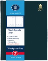 Agenda 2027 Ryam Weekplan Plus Mercury groot letter 7dagen/2pagina's zwart
