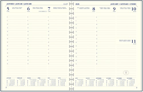 Agenda 2027 Ryam Executive Nappa 7dagen/2pagina's ringplastic zwart-3