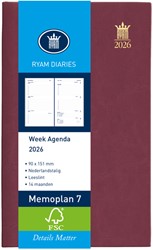 Agenda 2026 Ryam Memoplan 7 Suprema 7dagen/2pagina's bordeaux