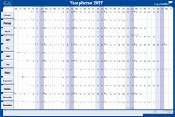 Jaarplanner 60x90cm horizontaal opgerold