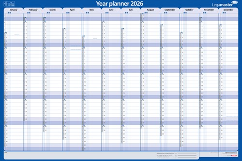 Jaarplanner 60x90cm persoonlijk gelamineerd