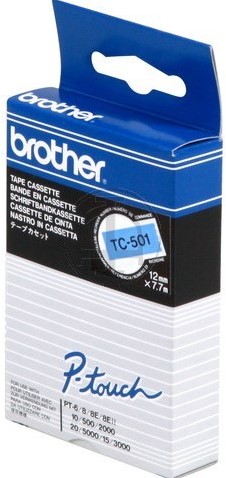 Brothertape TC-501 12mm zwart op blauw