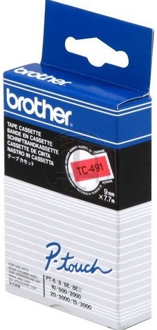 Brothertape TC-491 9mm zwart op rood