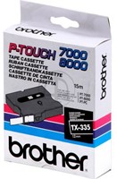 Brothertape TX-335 12mm wit op zwart