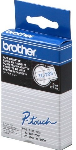 Brothertape TC-292  9mm blauw op wit