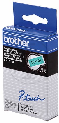 Brothertape TC-701 12mm zwart op groen