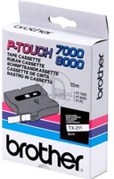 Brothertape TX-211  6mm zwart op wit