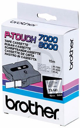 Brothertape TX-141 18mm zwart op helder