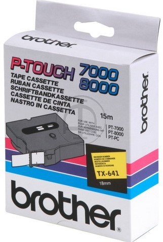 Brothertape TX-641 12mm zwart op geel