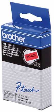 Brothertape TC-401 12mm zwart op rood
