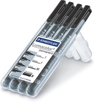 Viltstift Staedtler Lumocolor permanent pen set - Box S-F-M-B zwart-2