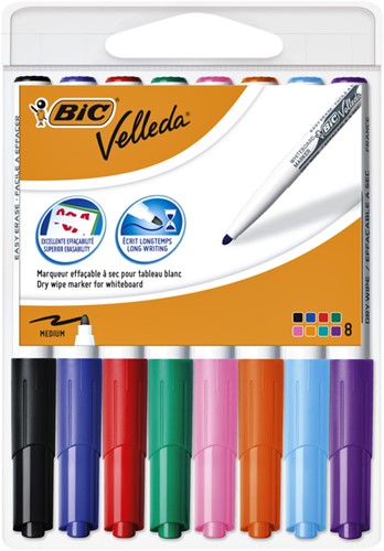 Viltstift Bic Velleda 1748 assorti pk/8