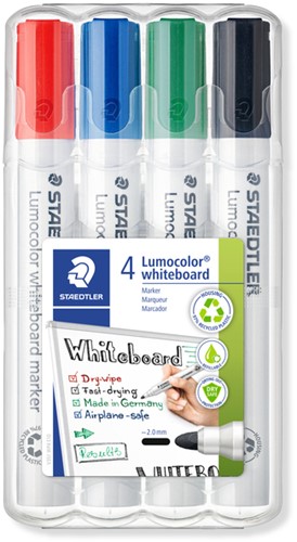 Viltstift Staedtler 351 whiteboard assorti pk/4