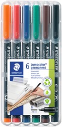 Viltstift Staedtler 317 M OHP Lumo permanent WP6 assorti pk/6