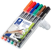 Viltstift Staedtler 317 M OHP Lumo permanent WP6 assorti pk/6-2