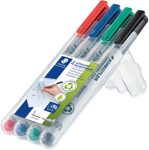 Viltstift Staedtler  SF 311 OHP Lumonon permanent WP4 assorti pk/4-2