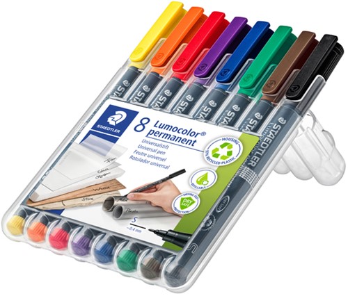 Viltstift Staedtler 313 S permanent assorti pk/8-2