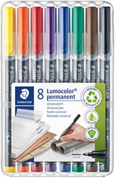 Viltstift Staedtler 318 F permanent assorti pk/8
