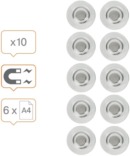 Glasbordmagneet Nobo extra sterk 32 mm pak/10-3