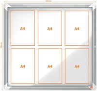 Vitrinekast Nobo draaideur voor binnen 6x A4 magnetisch-5