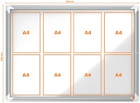 Vitrinekast Nobo draaideur voor binnen 8x A4 magnetisch-10