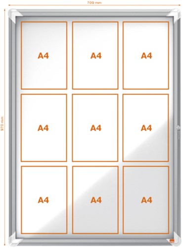 Vitrinekast Nobo draaideur voor buiten 9x A4 magnetisch-3