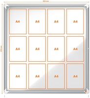 Vitrinekast Nobo draaideur voor buiten 12x A4 magnetisch-6
