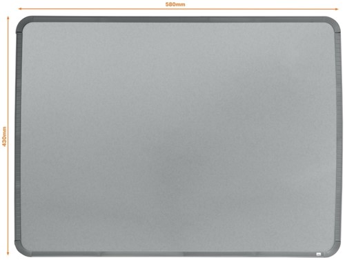 Viltstiftbord Nobo slimline 43x58cm zilver gelakt-2