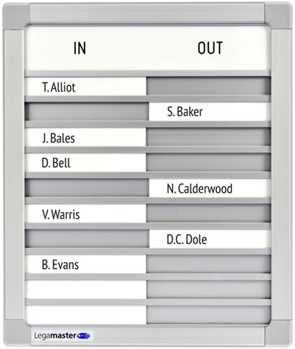 Aan-/afwezigheidsbord 10 namen