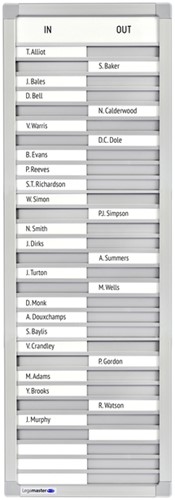 Aan-/afwezigheidsbord 30 namen