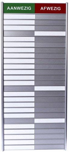 Aan-/afwezigheidsbord 25 namen Posta