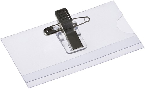 Badge 75x40mm Europel met clip en speld 