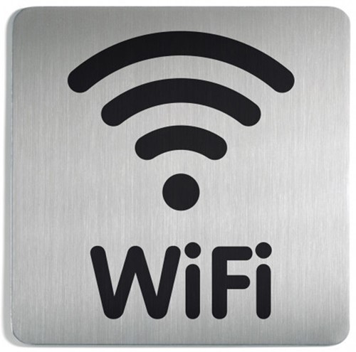 Deurplaatje zelfklevend vierkant 150mm - WiFi