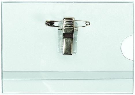 Badge 60X90mm Quantore clip+speld