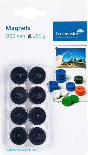 Magneet Legamaster 20mm 250gr zwart pk/8