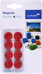 Magneet Legamaster 20mm 250gr rood pk/8