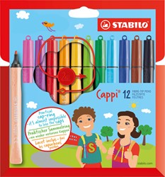 Viltstift STABILO Cappi 168 assorti pk/12