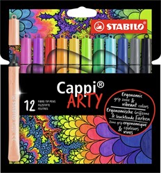 Viltstift STABILO Cappi 168/12-1-20 assorti pk/12