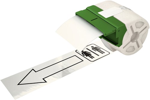 Lettertape Leitz Icon 88mmx10m zwart/wit 70160001