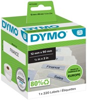 Etiket Dymo LabelWriter naamkaart hangmap 12x50mm 1 rol á 220 stuks wit-2